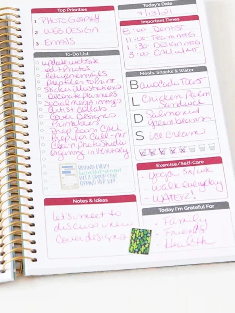 Bloom Floral Notes, Goals & To-Dos Spiral Notebook - Multicolor